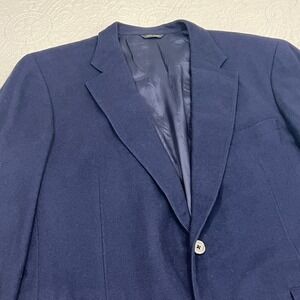 Corbin Ltd Mens Navy Blue Two Button Blazer Sport Coat Made in USA Size 46R
